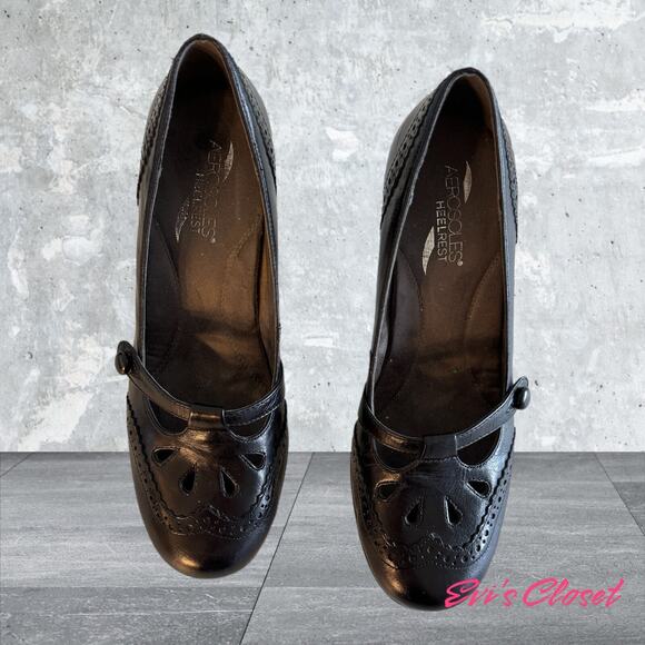 Aerosoles Carolina Heelrest Black Pumps size US 8.5M - Picture 1 of 6